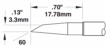 Картридж-наконечник для СV/MX, миниволна 3.3х17.78мм (замена SMTC-1147)