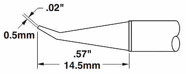 Картридж-наконечник для MX, конус удлиненный изогнутый 30° 0.5х14.5мм STTC-844