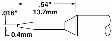 Картридж-наконечник для MX, конус тонкий удлиненный 0.4х13.7мм STTC-106