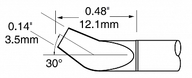 Картриджи-наконечники для MX-PTZ, шпатель изогнутый, 3.5х12.1мм (комплект) PTTC-808B