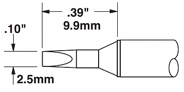 Картридж-наконечник для MX, клин 2.5х9.9мм STTC-036